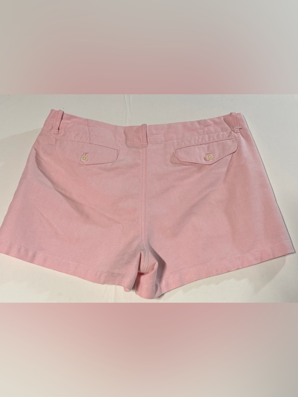 Polo Ralph Lauren Women's Pink Oxford Chino Shorts - Size 10 - Embroidered Pony - Picture 8 of 9